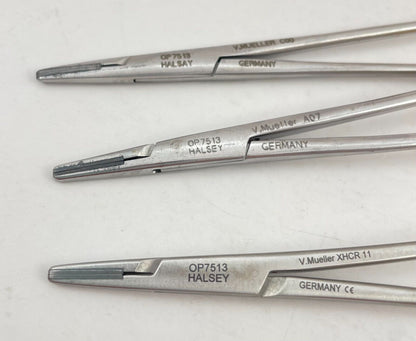 LOT OF 3 V. Mueller OP7513 Vital Halsey Eye Needle Holder, 5" + 30 DAY WARRANTY!