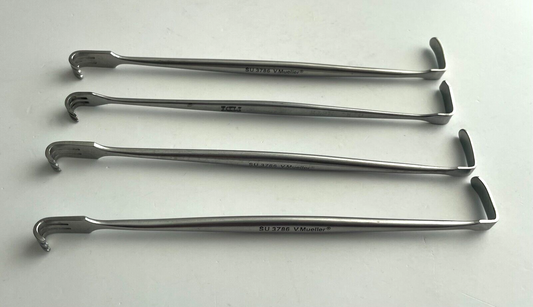 LOT of 4 V. Mueller SU3786 Senn Retractor, Blunt, Delicate, Double Ended