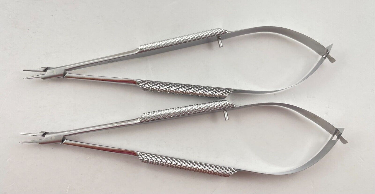 LOT OF 2 Pilling P25058 Barraquer Needle Holder Extra Delicate Straight w/o Lock