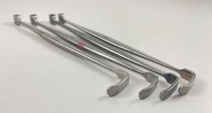 LOT OF 4 PILLING 164750 Senn Retractor, 3 Prong, Sharp, 1/4" x  3/4" x 6 1/4"