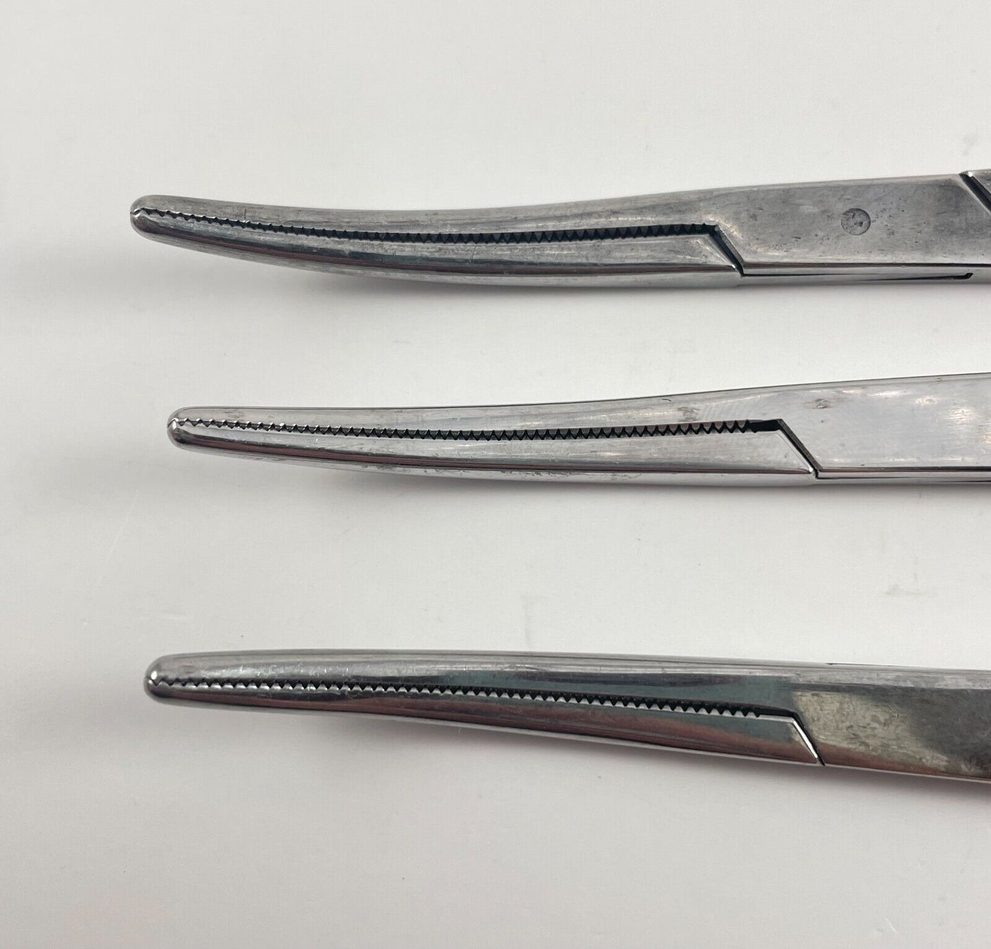 LOT OF 3 Pilling 476155 Mayo-Pean Forceps, Curved, Serrated, 2.9mm Tip, 6 1/2"