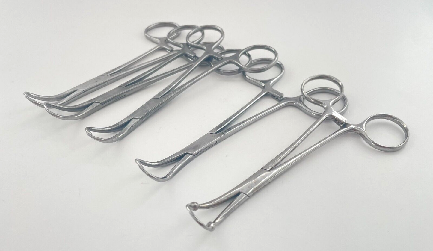 LOT OF 5 Backhaus Towel Forceps: Pilling 12-1600 (3) & 454305, Vantage, 5.25"