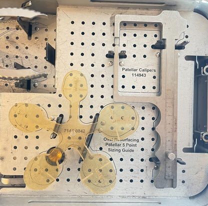 Smith & Nephew 7144-0826 Oval Patellar Resurfacing Instrument Tray w/Instruments