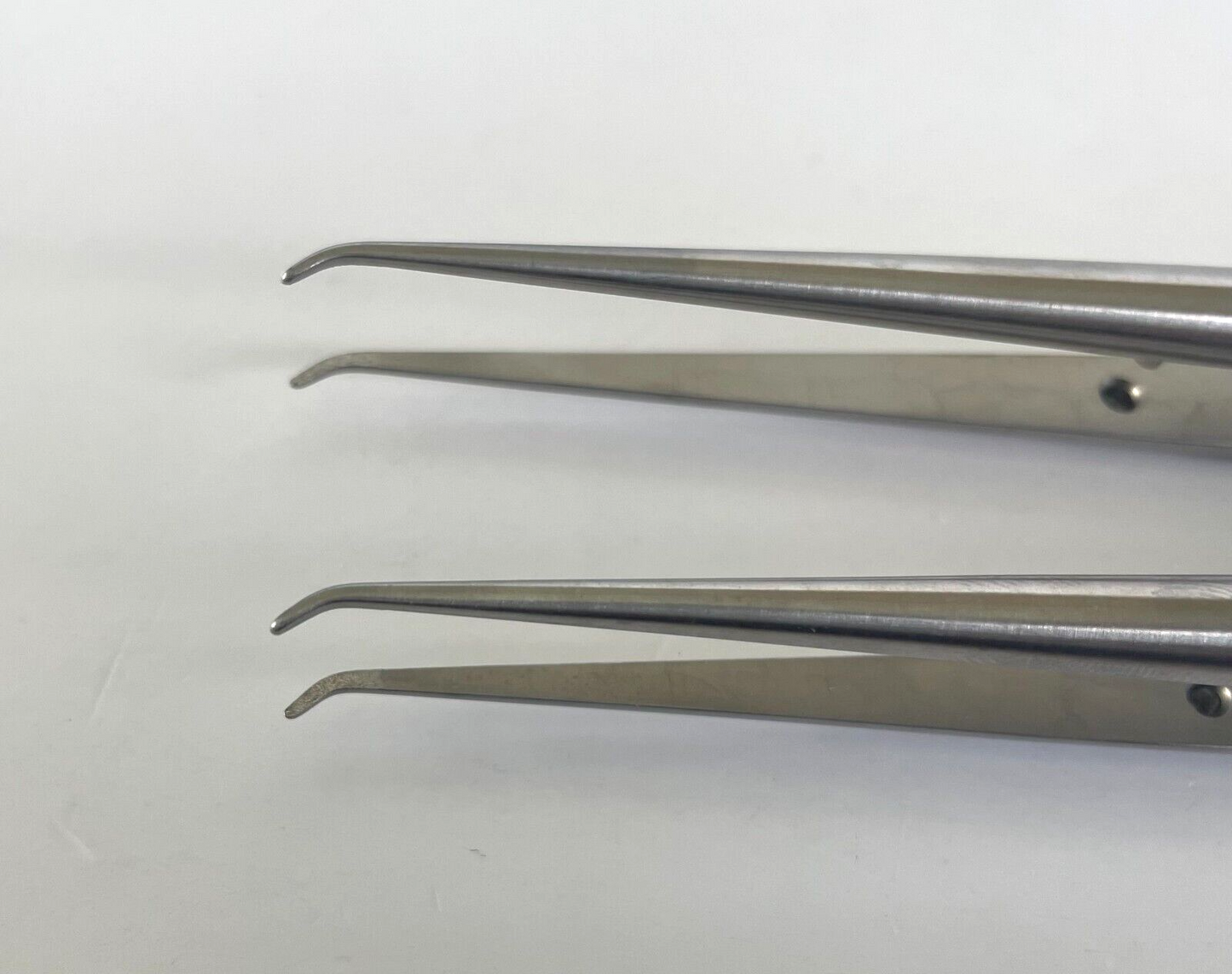 LOT OF 2 Ruggles RN8295 Micro Tying Forceps, Curved, Counter-Balanced, 0.9mm