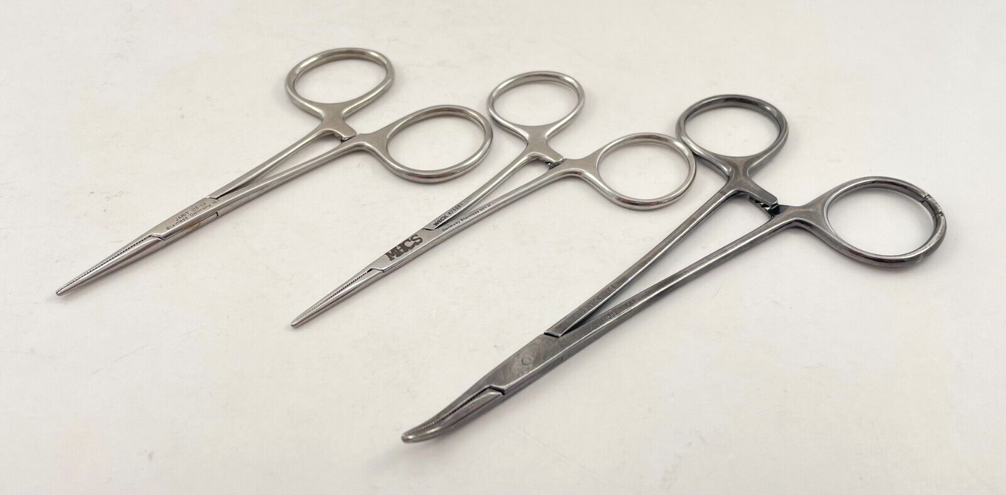 LOT OF 3 Mosquito Forceps: Jarit 105-114, Weck 475081, Pilling Weck 475101