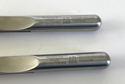 LOT OF 2 Ruggles RN8295 Micro Tying Forceps, Curved, Counter-Balanced, 0.9mm