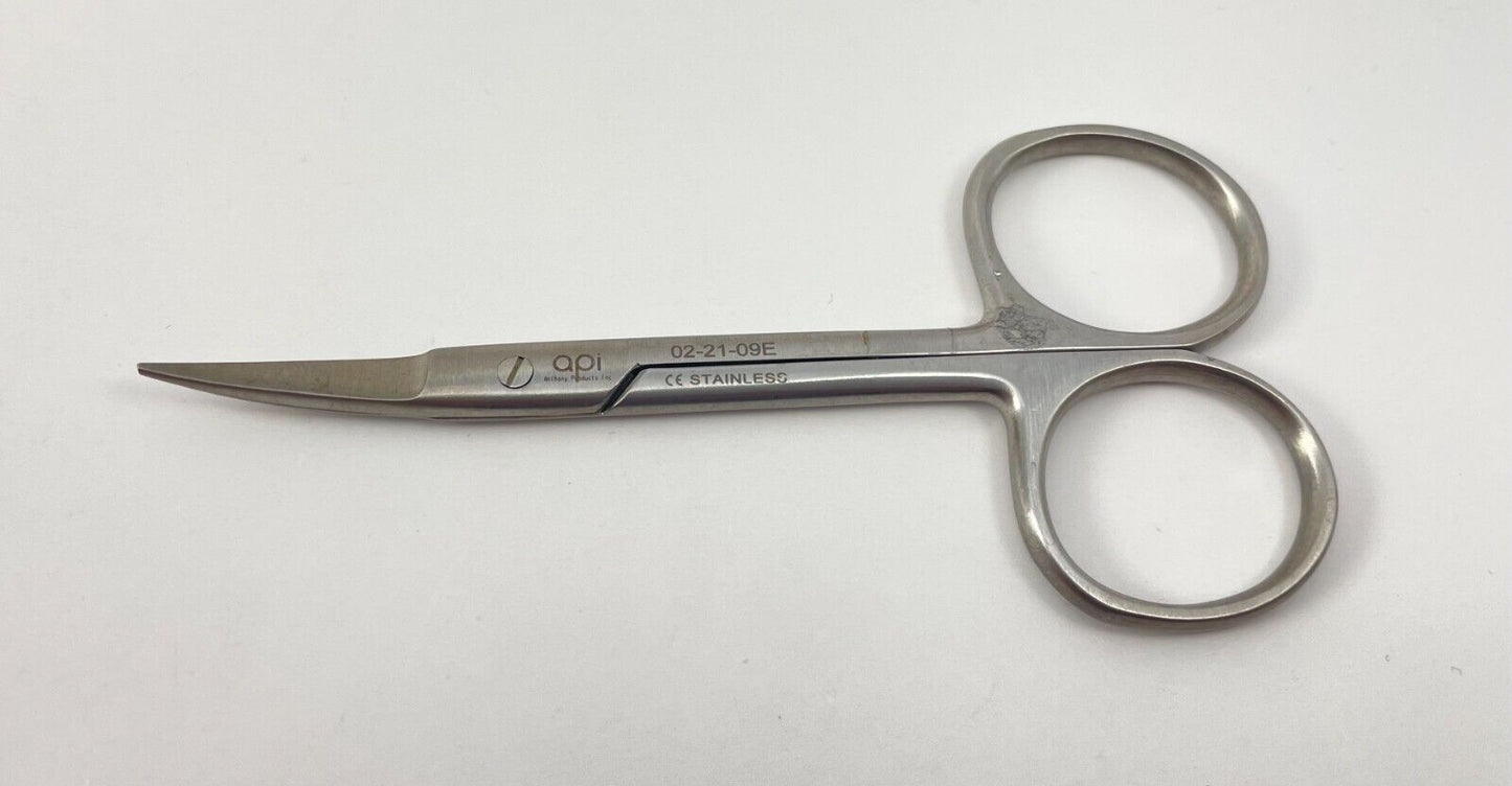 LOT OF 5 Ophthalmic Surgical Scissors, Curved: V. Mueller, Pilling, Argent, API