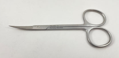 LOT OF 5 Ophthalmic Surgical Scissors, Curved: V. Mueller, Pilling, Argent, API