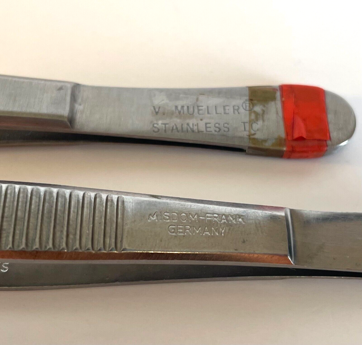 LOT OF 2 Dressing Forceps: V. Mueller SU-2303 & Misdom-Frank 6" - 30 DAY WARRNTY