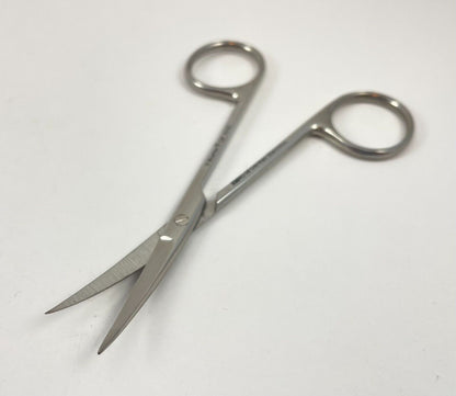 LOT OF 5 Ophthalmic Surgical Scissors, Curved: V. Mueller, Pilling, Argent, API