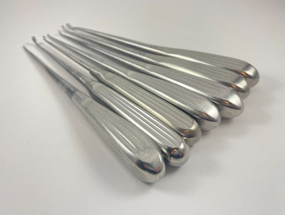 LOT of 7 Brun Curette, Angled: KMedic, Pilling, Medicon, Jarit + 30 DAY WARRANTY