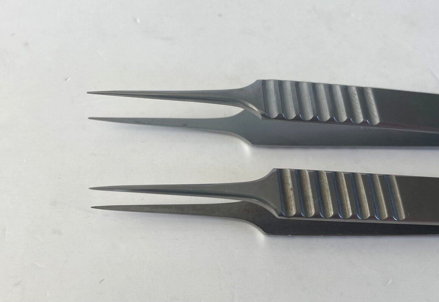 LOT of 2 ASSI JF-5 Micro Forceps, Straight, 0.3mm