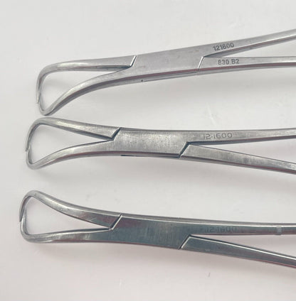 LOT OF 5 Backhaus Towel Forceps: Pilling 12-1600 (3) & 454305, Vantage, 5.25"