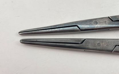 LOT OF 4 Pilling Kelly Forceps: 182100 Straight, 5 3/4" & 182110 Curved 5 1/2"