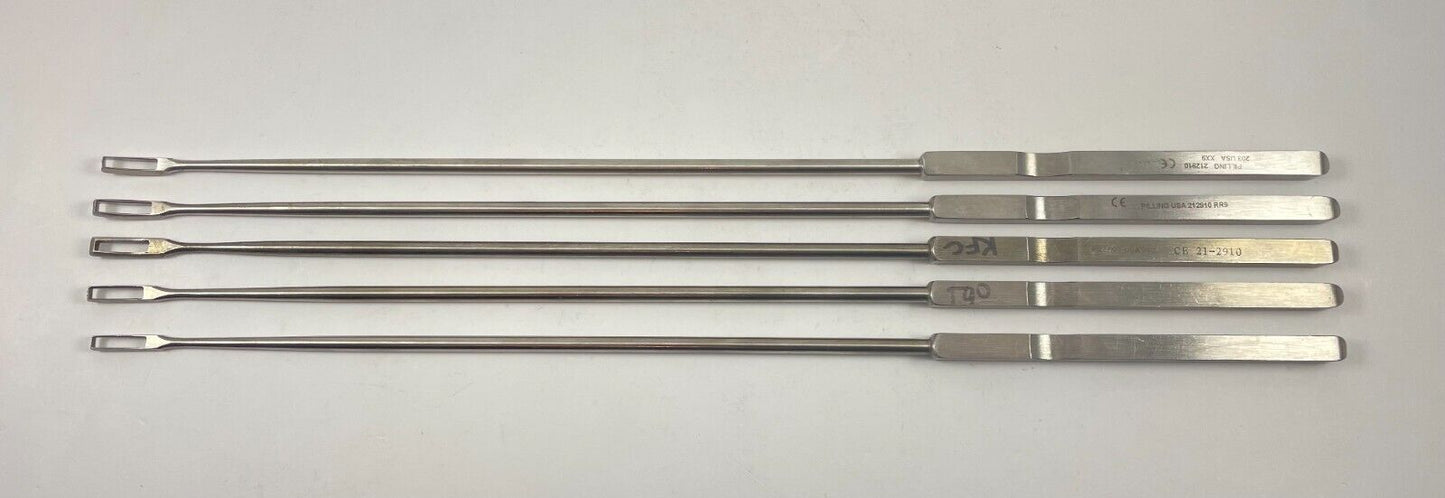 LOT OF 5 Pilling 212910 Kevorkian Curette, Curved, 12 1/8" + 30 DAYWARRANTY!