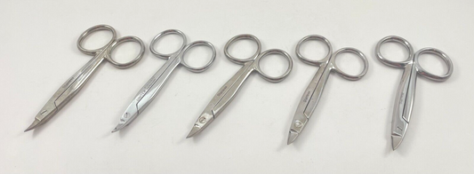 LOT OF 5 Dental Crown & Gold Scissors, Curved, Pedodontic + 30 DAY WARRANTY!