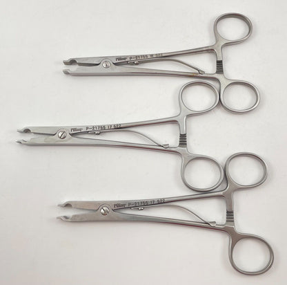 LOT OF 3 Pilling P-21755 Raney Clip Applying Forceps + 30 DAY WARRANTY!