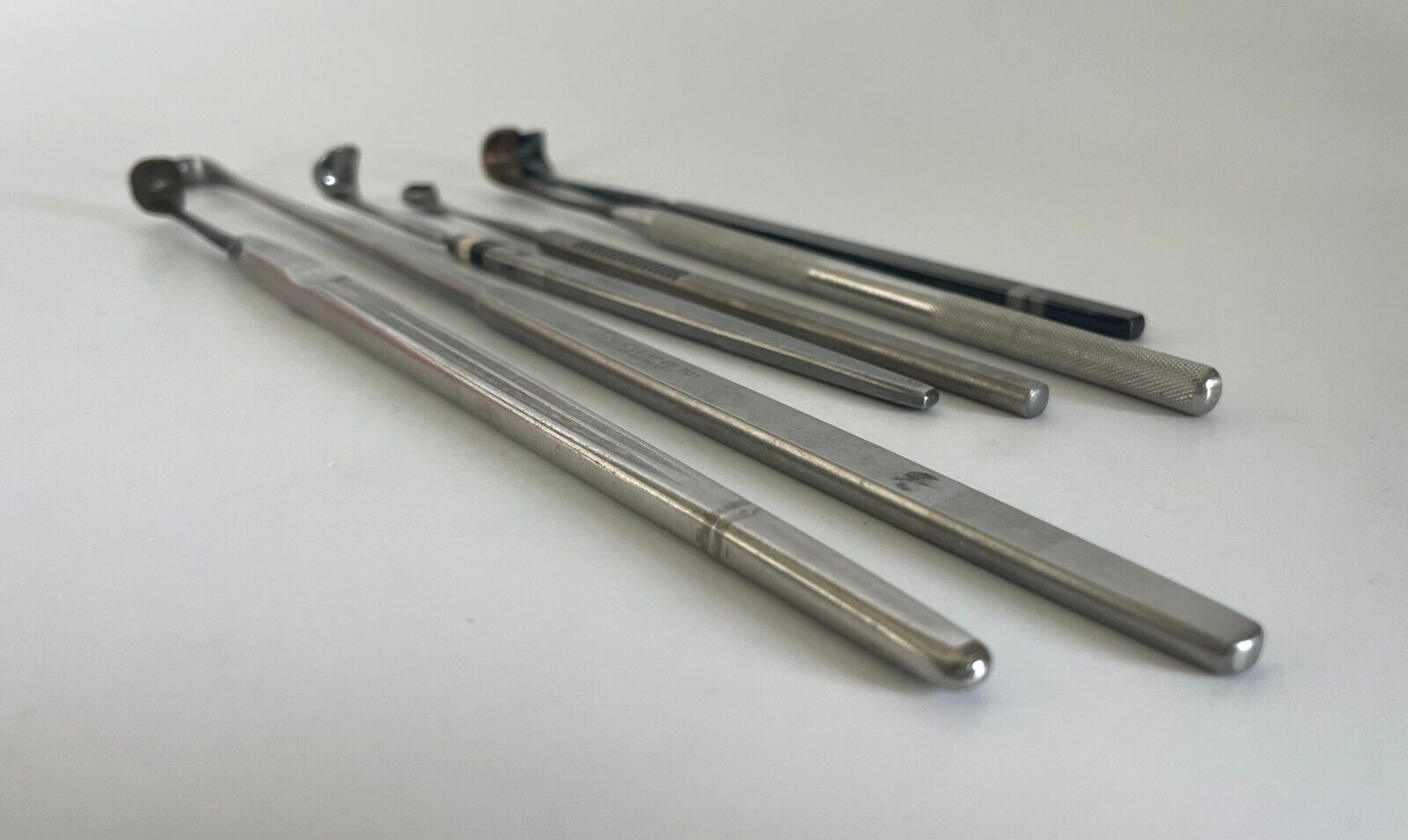 LOT of 6 Ophthalmic Retractors: Pilling, Leibinger, Storz, Lawton, Aesculap