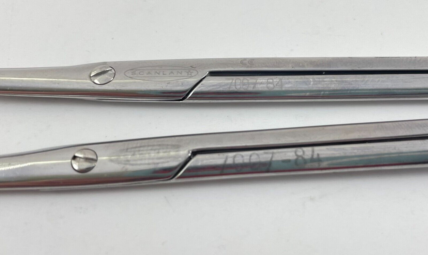 LOT OF 2 Scanlan 7007-84 Metzenbaum Scissors, Curved, 7" + 30 DAY WARRANTY!