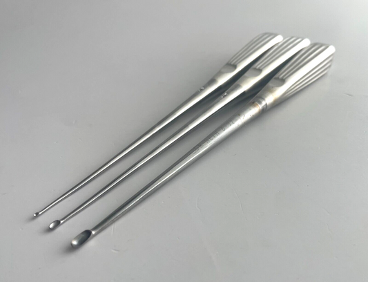 LOT OF 3 Jarit Bruns Oval Cup Curette, Straight, 240-118, 240-121, 240-125