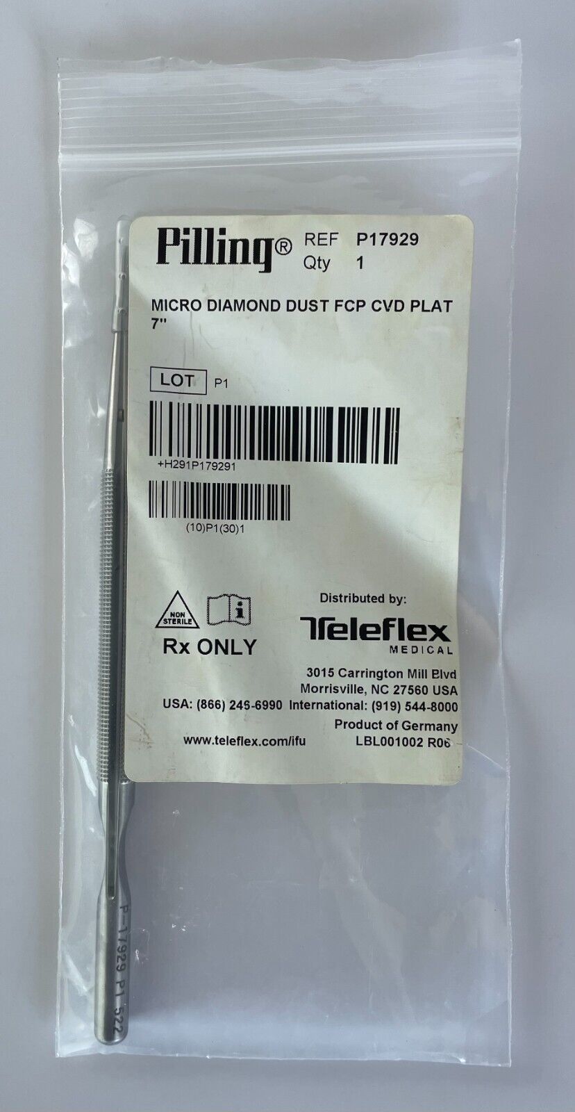 Pilling P17929 Micro Diamond Dust FCP CVD PLAT 7" - 30 DAY WARRANTY!