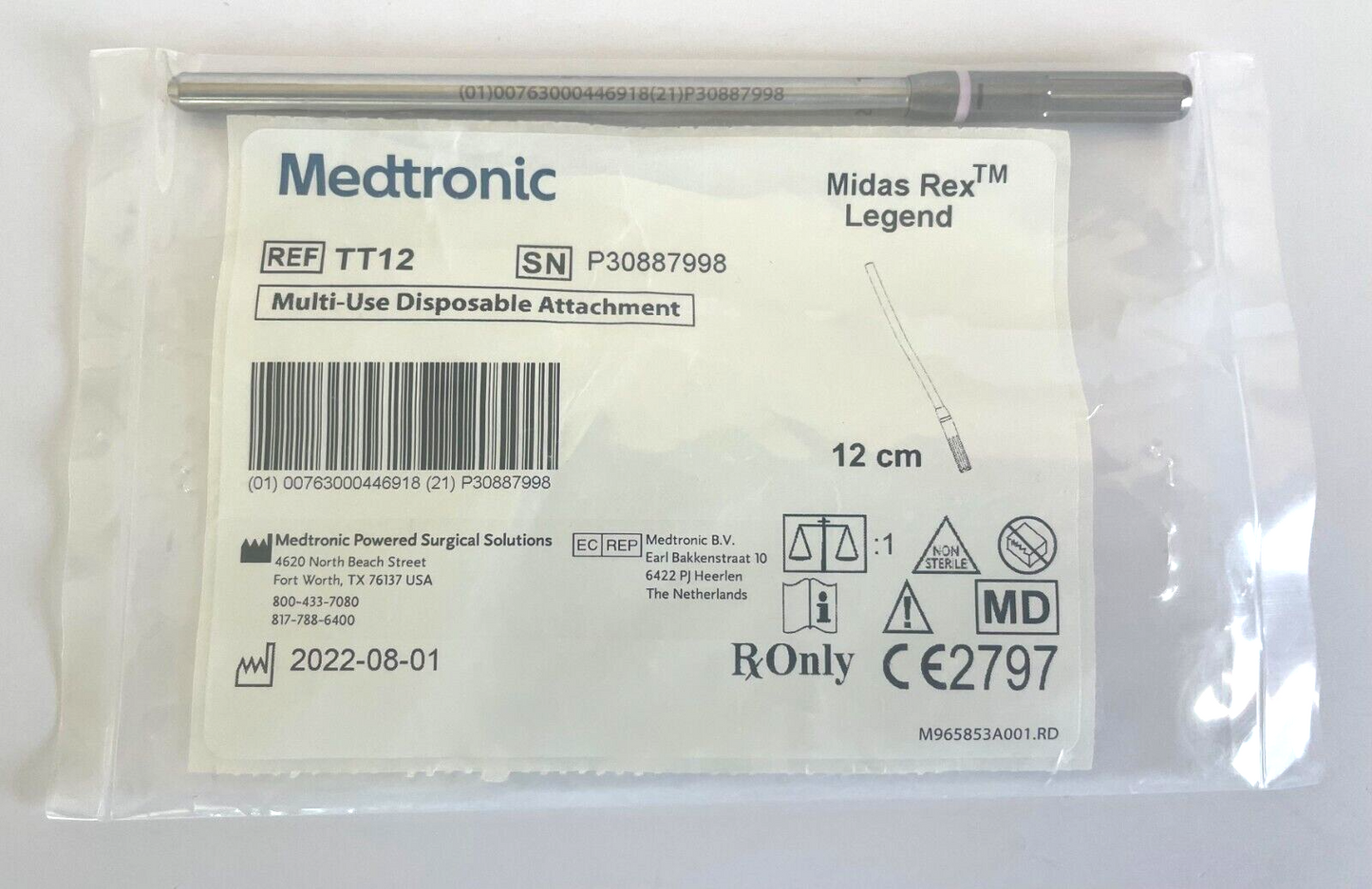 Medtronic TT12 12cm Straight Telescoping Tube - NEW - 30 DAY WARRANTY!