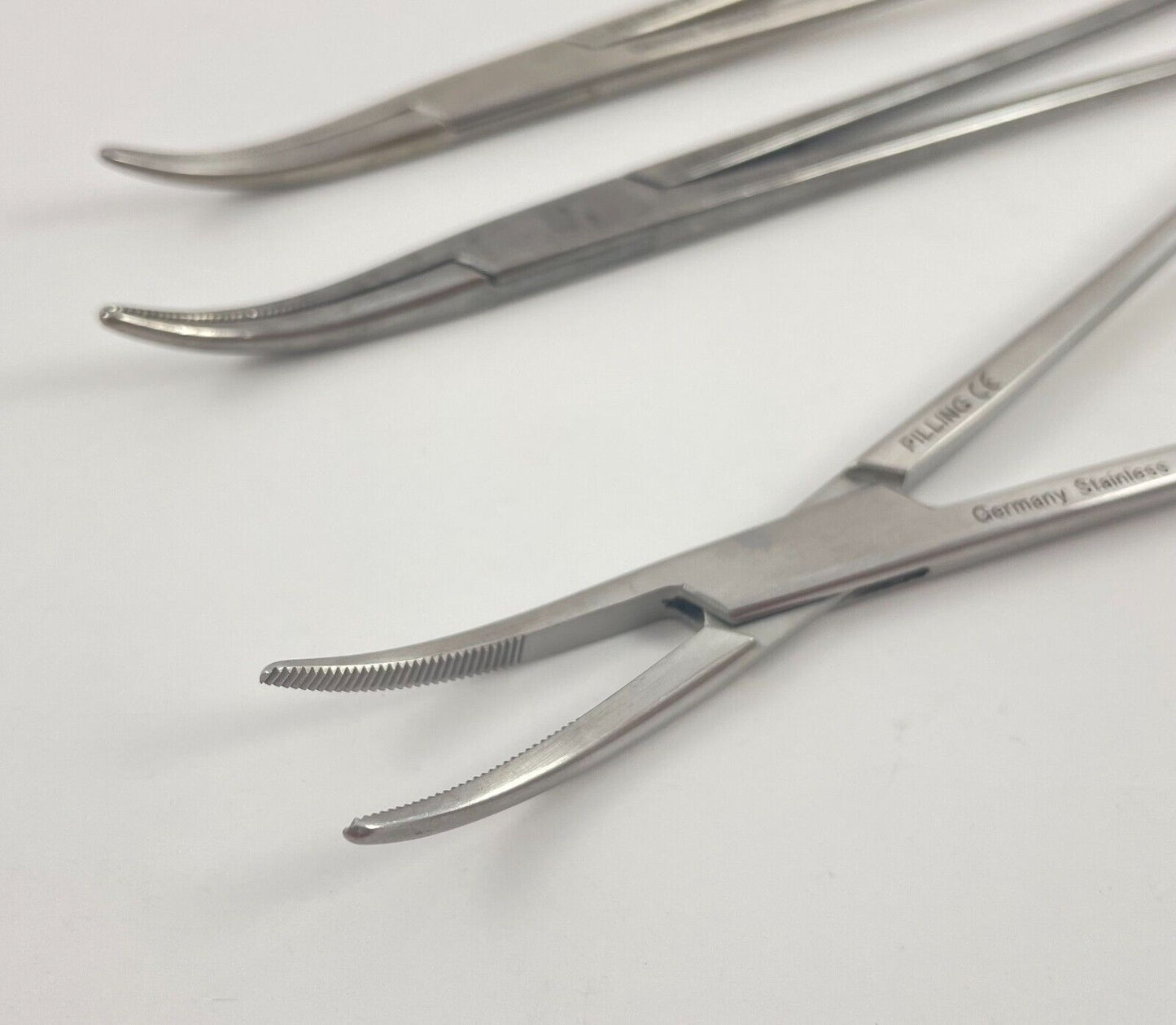 LOT OF 3 Pilling 182390 Schnidt Forceps (Tonsil), Half Curved, 7-1/2"