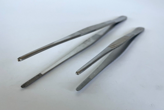 LOT of 2 Pilling Thumb Dressing Forceps, Serrated: 465120, 18-1106