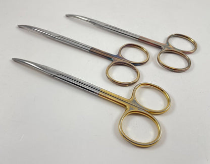 LOT OF 3 Pilling/Weck 464705 Metzenbaum Scissors, Curved, 5 3/4"