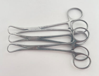 LOT OF 5 Backhaus Towel Forceps: Pilling 12-1600 (3) & 454305, Vantage, 5.25"