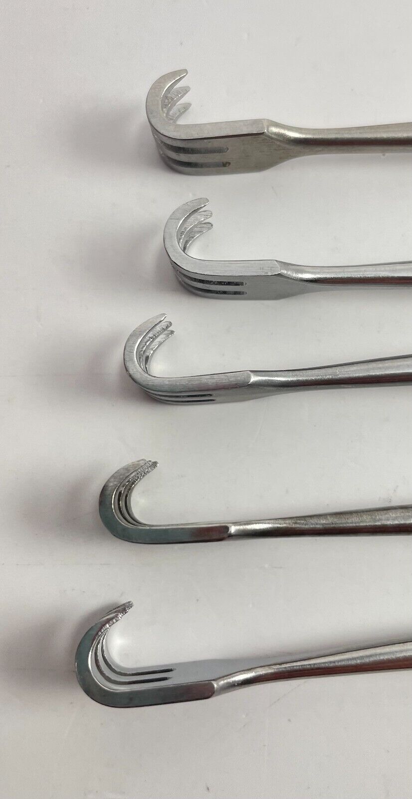 LOT OF 5 PILLING 164750 Senn Retractor, 3 Prong, Sharp, 1/4" x  3/4" x 6 1/4"