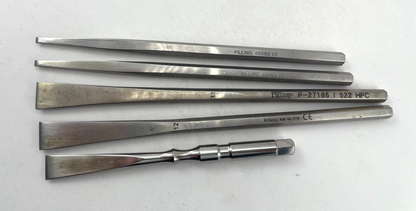 LOT OF 5 Hex Handle Osteotome: Pilling 051102, P27186, KMedic KM 46-278