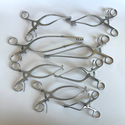 LOT OF 8 Cerebellum Retractors, Jarit, V. Mueller, Life Instrument, Pilling, etc