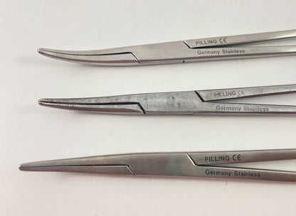 LOT OF 3 Pilling 182390 Schnidt Forceps (Tonsil), Half Curved, 7-1/2"