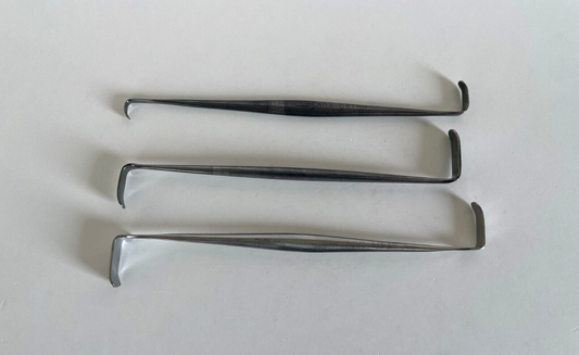 LOT of 3 Double-Ended Surgical Retractor: V. Mueller, Zimmer, Pilling