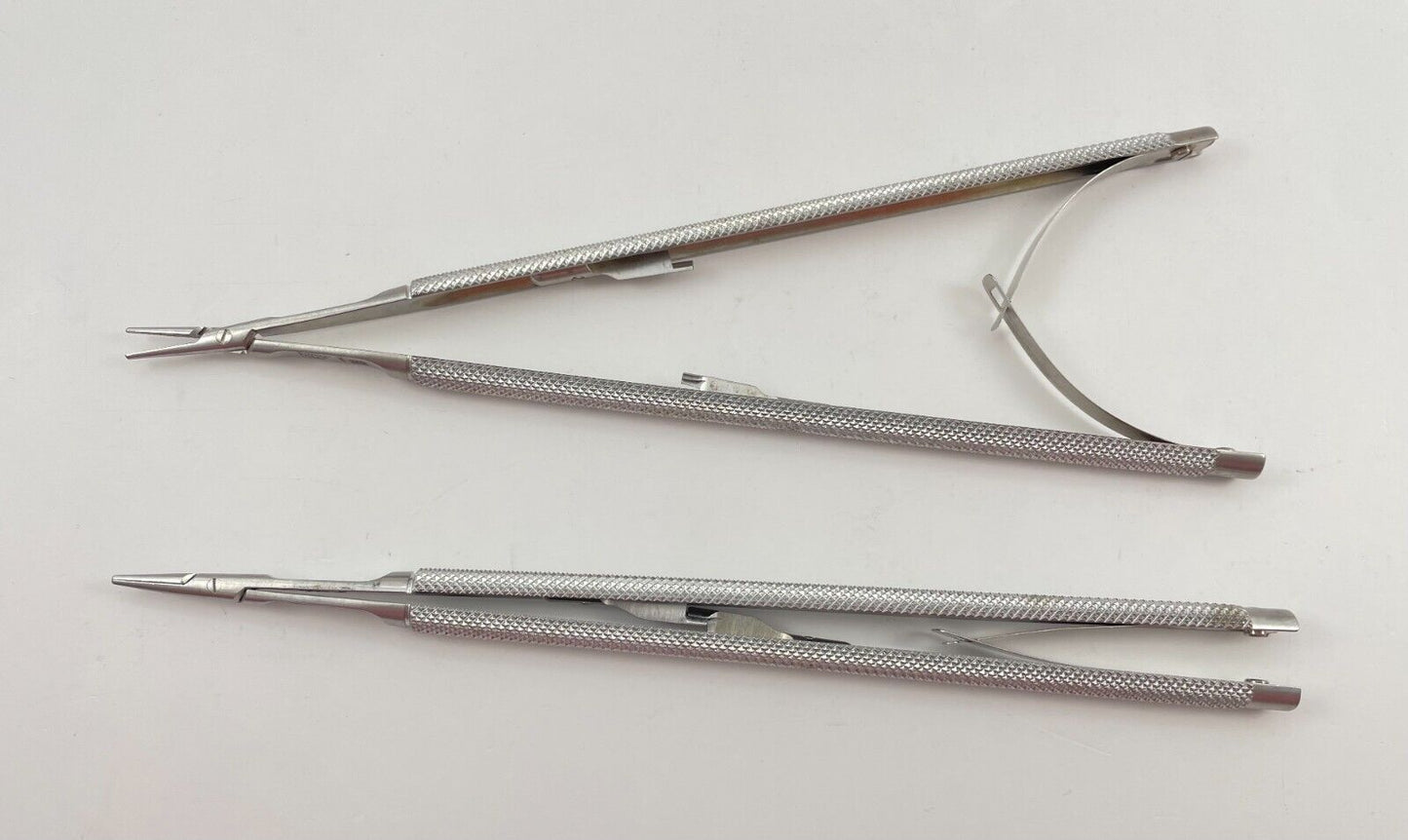 LOT OF 2 Aesculap FM561R Glasser Micro Needle Holder, Straight, Diamond Dust, 7"