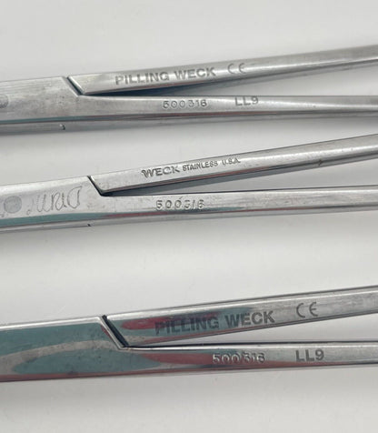 LOT OF 3 Pilling Weck 500316 Allis Tissue Forceps, 5x6 Teeth, 7 1/2"