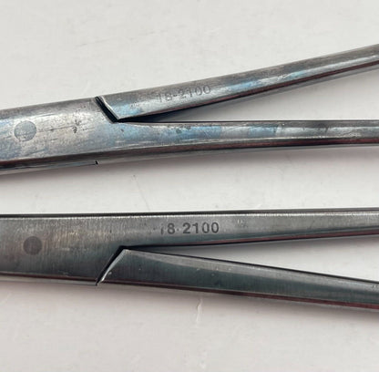 LOT OF 4 Pilling Kelly Forceps: 182100 Straight, 5 3/4" & 182110 Curved 5 1/2"