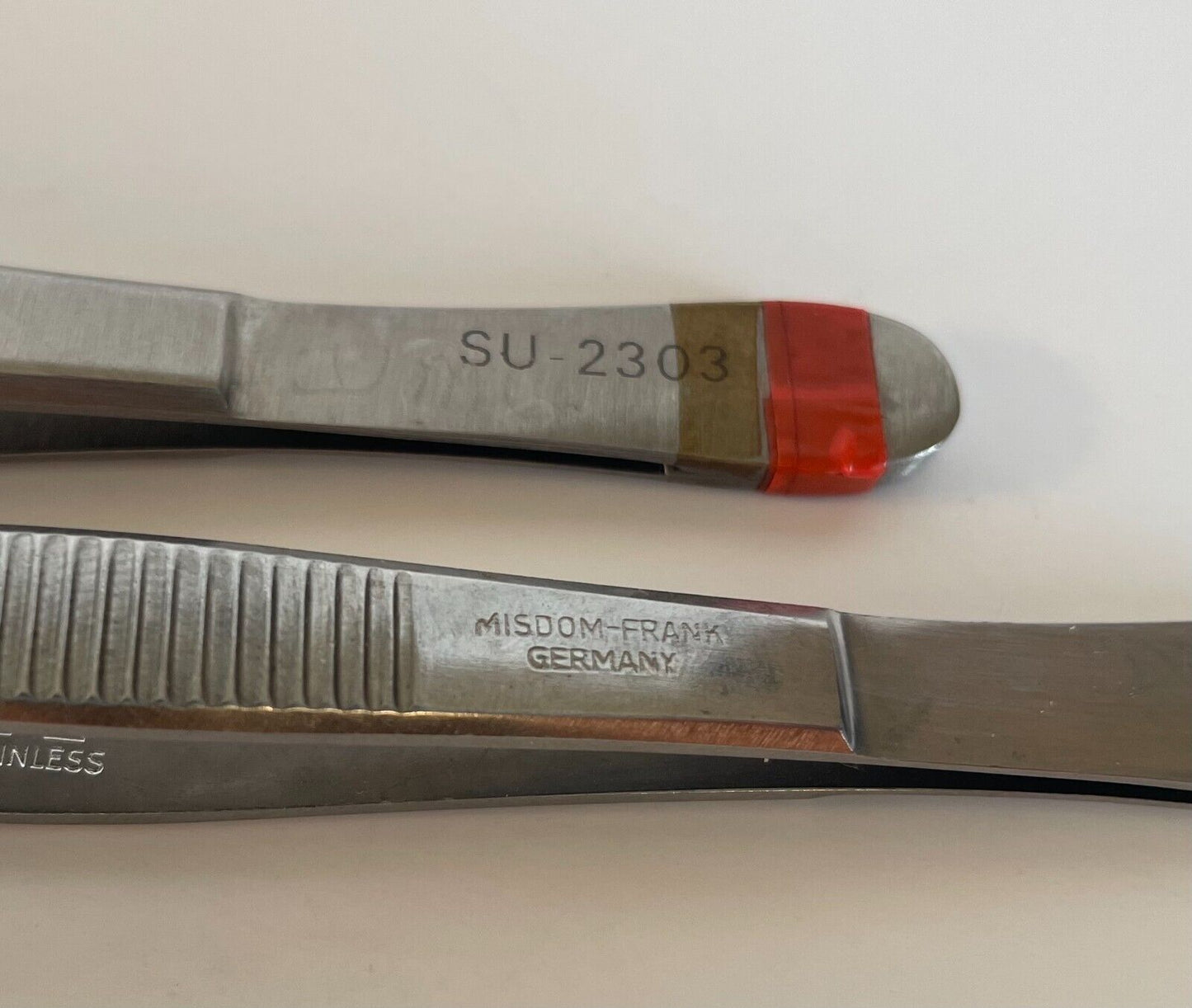 LOT OF 2 Dressing Forceps: V. Mueller SU-2303 & Misdom-Frank 6" - 30 DAY WARRNTY