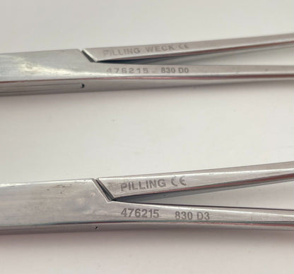 LOT OF 3 Ochsner Forceps: Pilling 476215 (2) & Codman 34-4120 + 30 DAY WARRANTY!