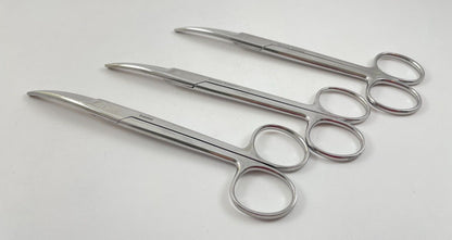 LOT OF 3 Pilling 460430 Mayo Scissors, Curved, 6 3/4" + 30 DAY WARRANTY