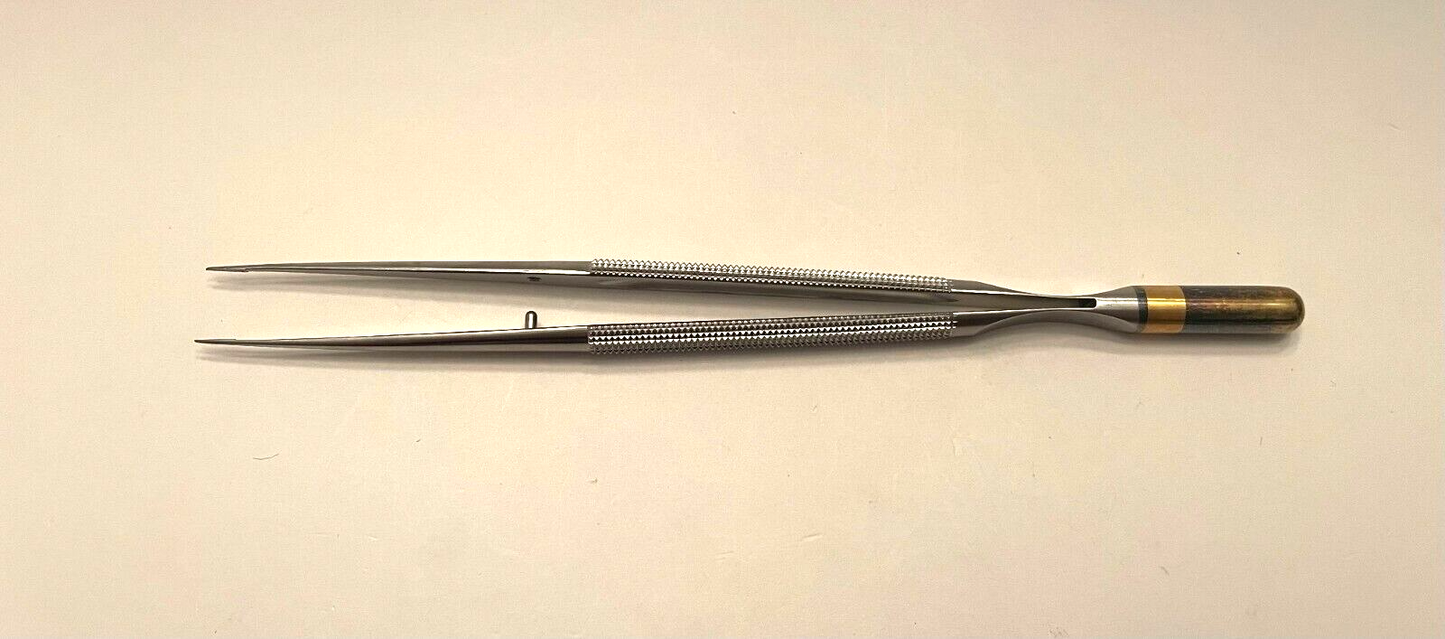 Aesculap FM580R Micro Forceps, Diamond Dust Tips, Counter Balance, 7 1/4"