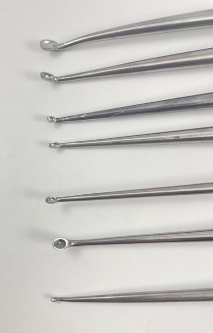 LOT of 7 Brun Curette, Angled: KMedic, Pilling, Medicon, Jarit + 30 DAY WARRANTY