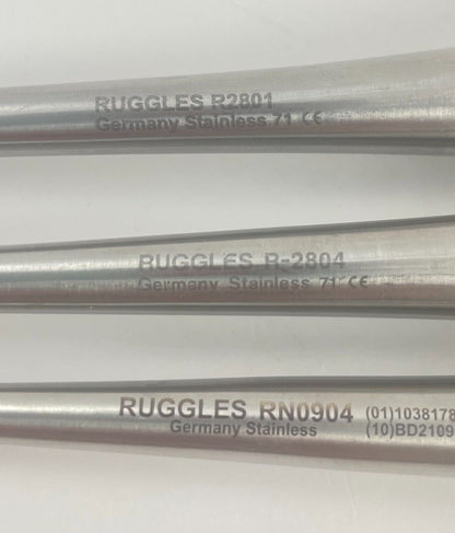 LOT OF 3 Ruggles Spinal Fusion Curette: R2801, R2804, RN0904 + 30 DAY WARRANTY!