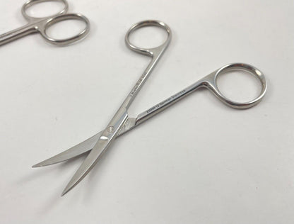 LOT OF 2 V. Mueller OP5540 Knapp Iris Scissors, Curved, Sharp  + 30 DAY WARRANTY