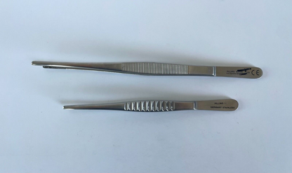 LOT of 2 Pilling Thumb Dressing Forceps, Serrated: 465120, 18-1106