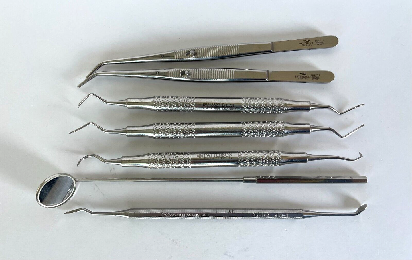 LOT of 7 Dental Instruments: Patterson, Pilling, Miltex