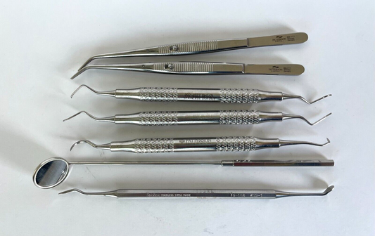 LOT of 7 Dental Instruments: Patterson, Pilling, Miltex