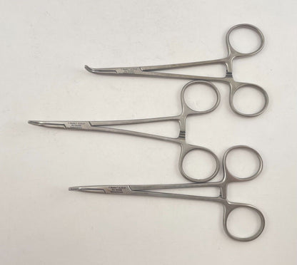 LOT OF 3 V. Mueller SU10496 Mixter Forceps, Right-Angled, Fine, Delicate, 5"