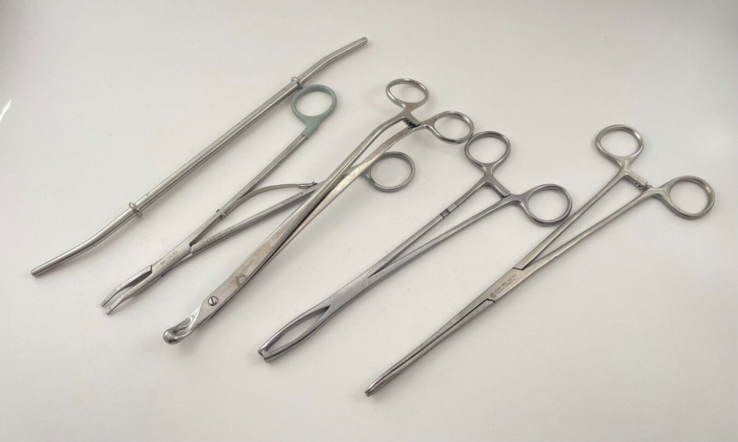 LOT OF 5 OB/GYN Instruments: Pilling/Weck, V. Mueller, Euro-Med, 30 DAY WARRANTY